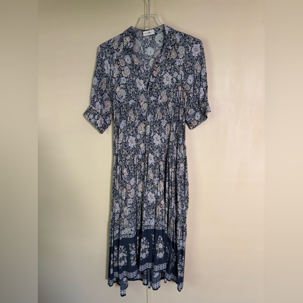 Floral Print Navy Dress